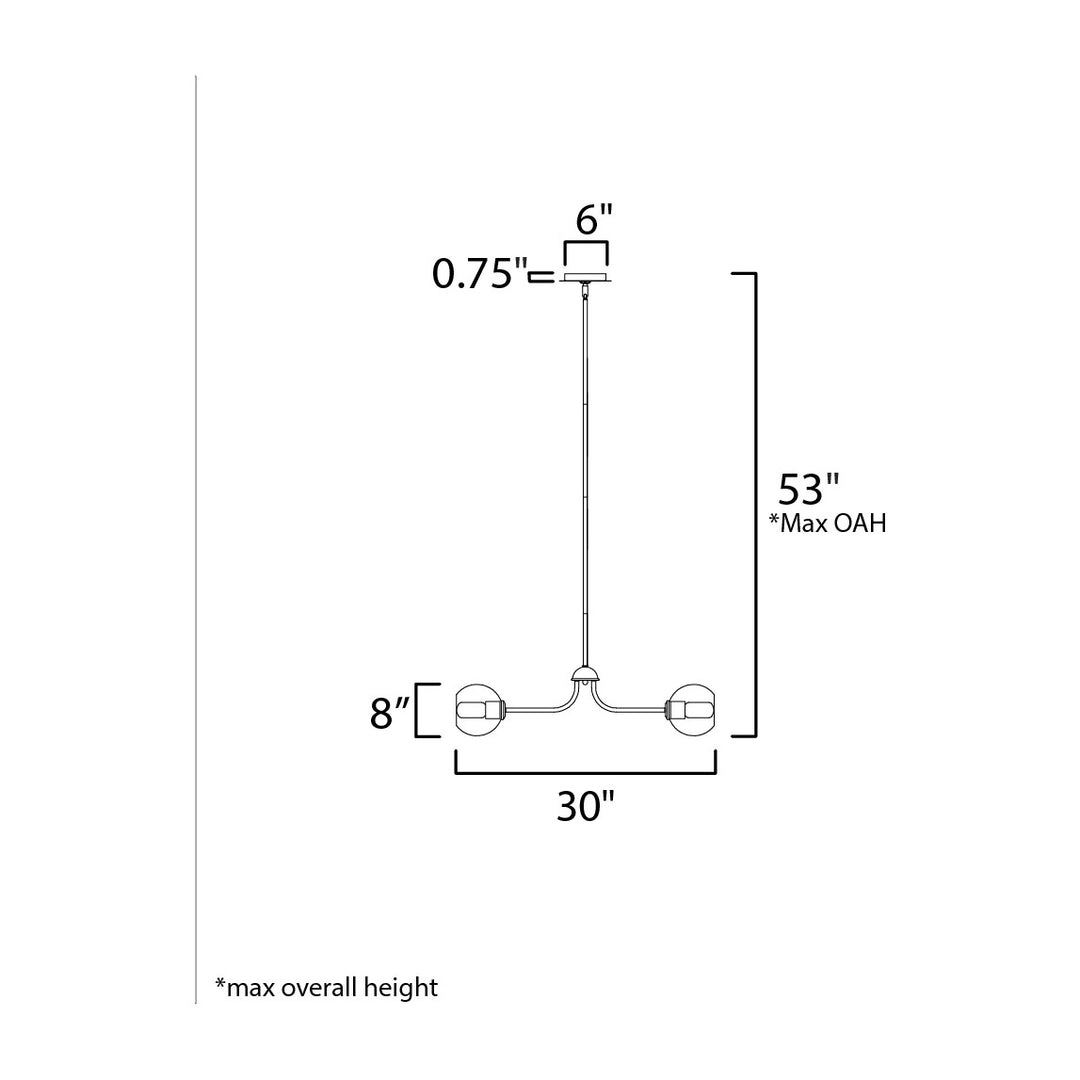 Knox 5-Light Globe Chandelier by Studio M Lighting – line drawing