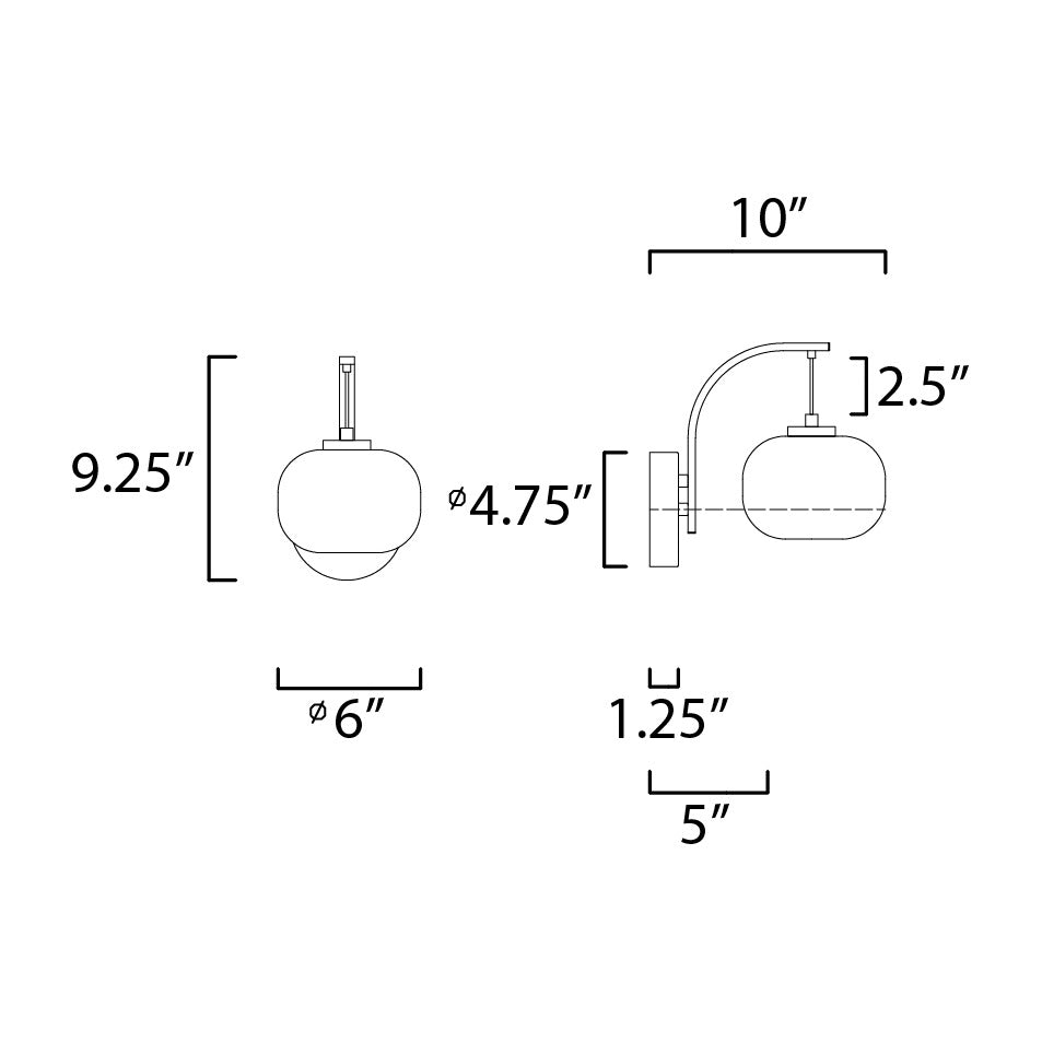 Soji LED Wall Sconce 255062 by Studio M Lighting – line drawing