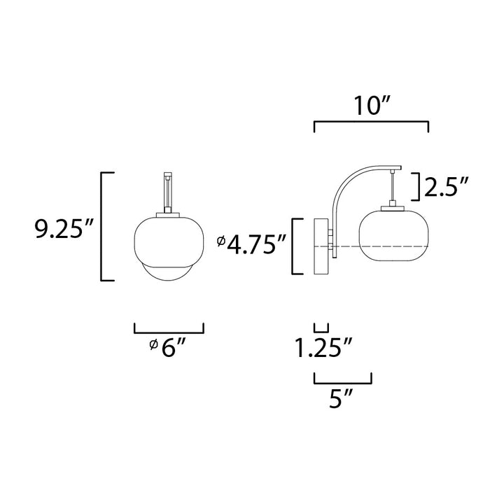 Soji LED Wall Sconce 255062 by Studio M Lighting – line drawing