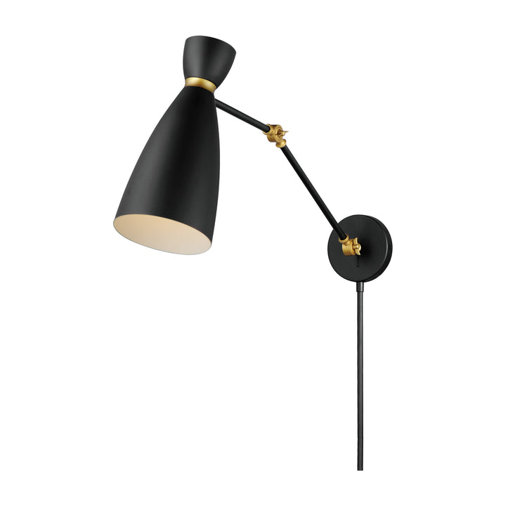Carillon Articulating Wall Sconce by Studio M Lighting in Black / Satin Brass