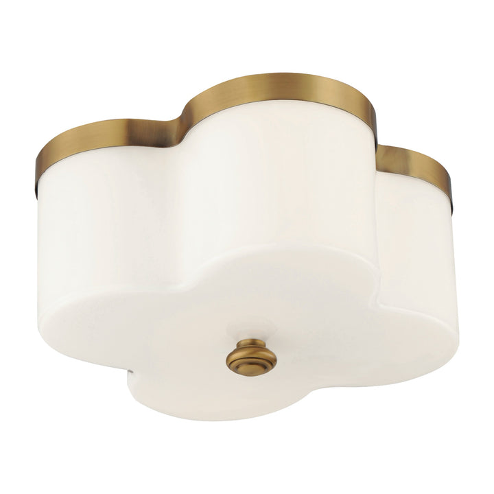Clover 2-Light Flush Mount 162240 by Studio M Lighting in Natural Aged Brass