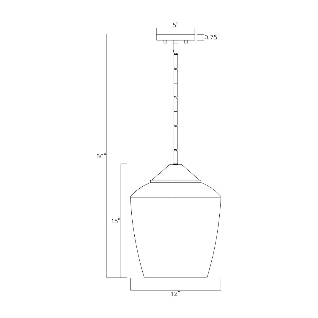 Goblet 12 Single Pendant by Studio M Lighting – line drawing