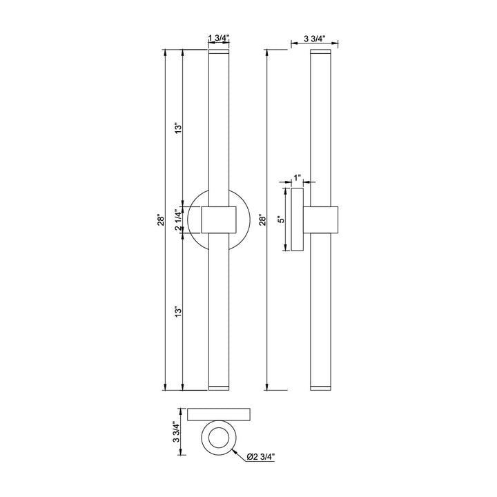Reveal Outdoor Reveal 28 LED Outdoor Wall Sconce by Studio M Lighting – line drawing