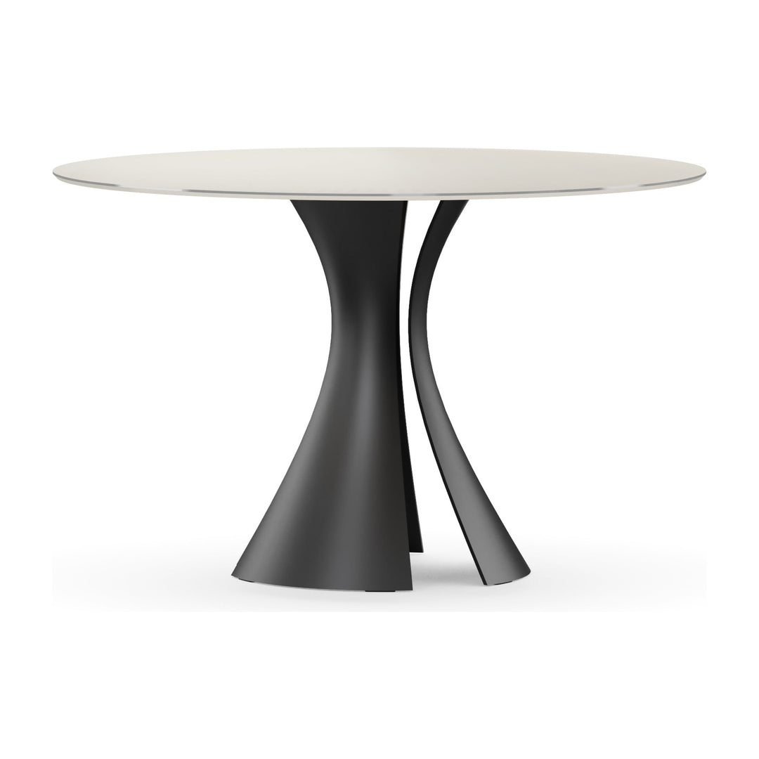 Bloom 7720 48" Round Dining Table in Oyster / Black