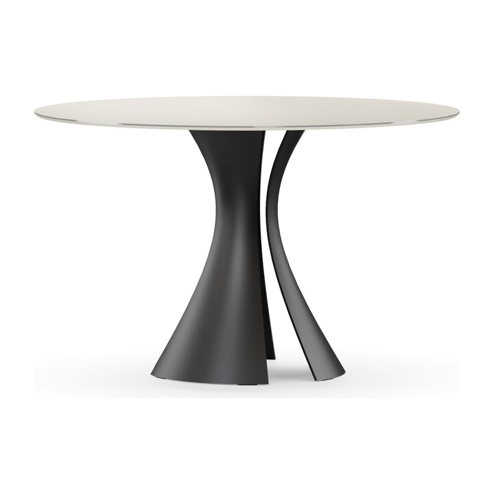 Bloom 7720 48" Round Dining Table in Oyster / Black