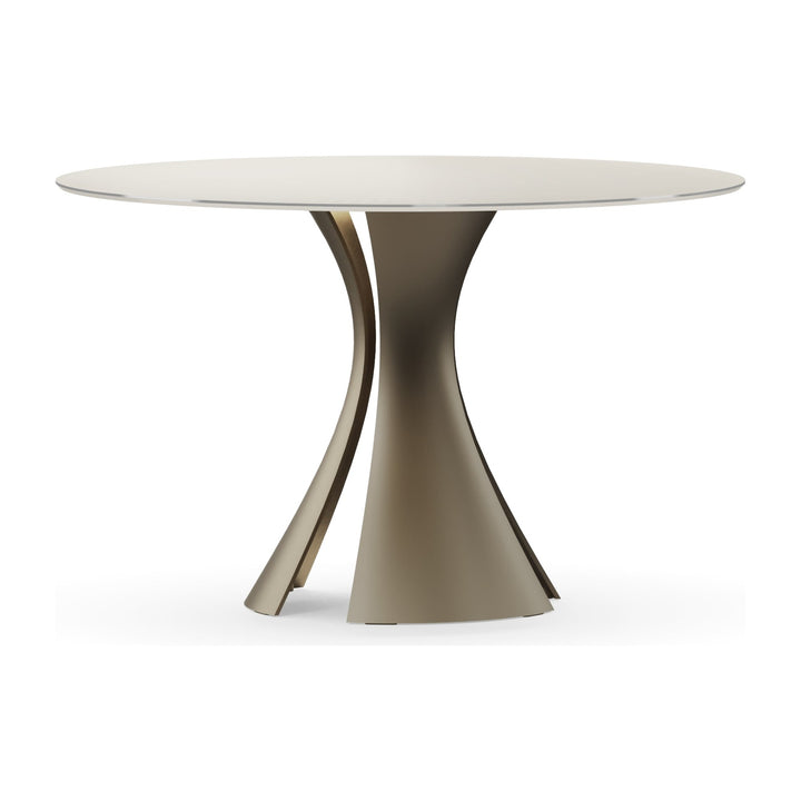 Bloom 7720 48" Round Dining Table in Oyster / Bronze
