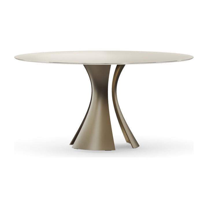 Bloom 7722 60" Round Dining Table in Oyster / Bronze