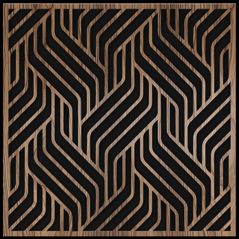 Elements Weave laser-carved door pattern