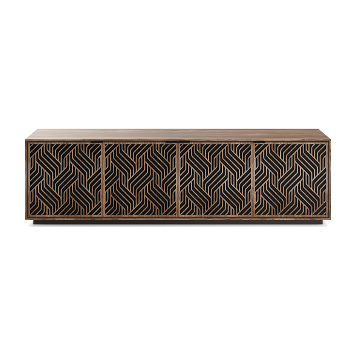 Weave door style shown on the 4-door Elements 8703 (82.5" W) in Natural Walnut. The Elements 8702 is the 3-door, 62.5" W version, shown without doors in the next image.