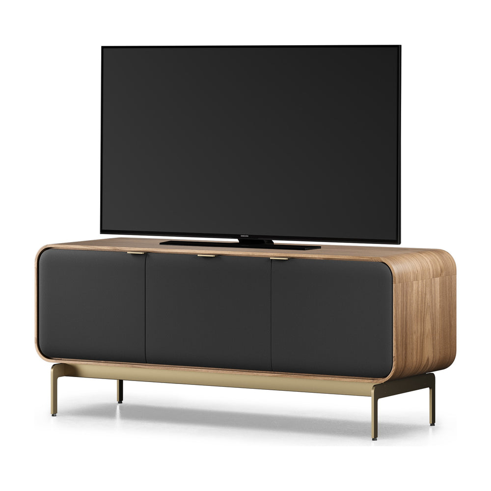 Plume 8077 Media Console in Natural Walnut / Bronze