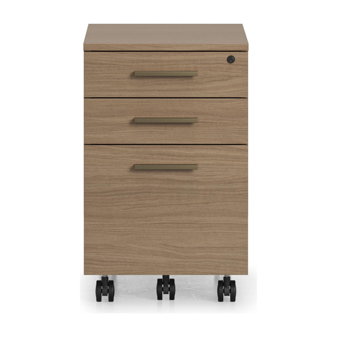 Sequel Studio 6607 Mobile File Pedestal in Neo Oak / Bronze