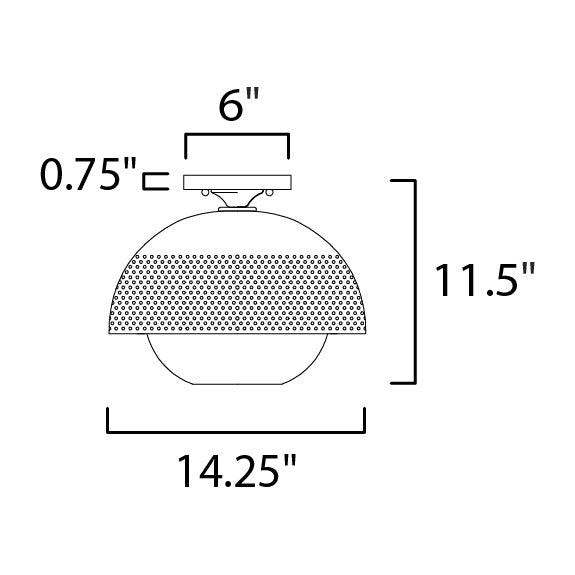 Perf Flush Mount by Studio M Lighting – line drawing