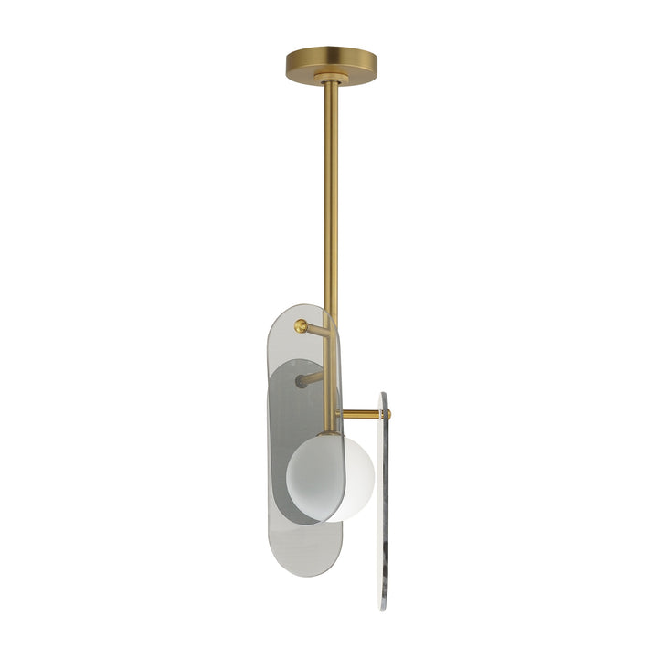 Megalith - Glass Megalith Stem Hung Pendant by Studio M Lighting in Natural Aged Brass