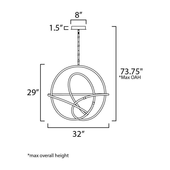 Mobius 31.5 LED Pendant by Studio M Lighting – line drawing