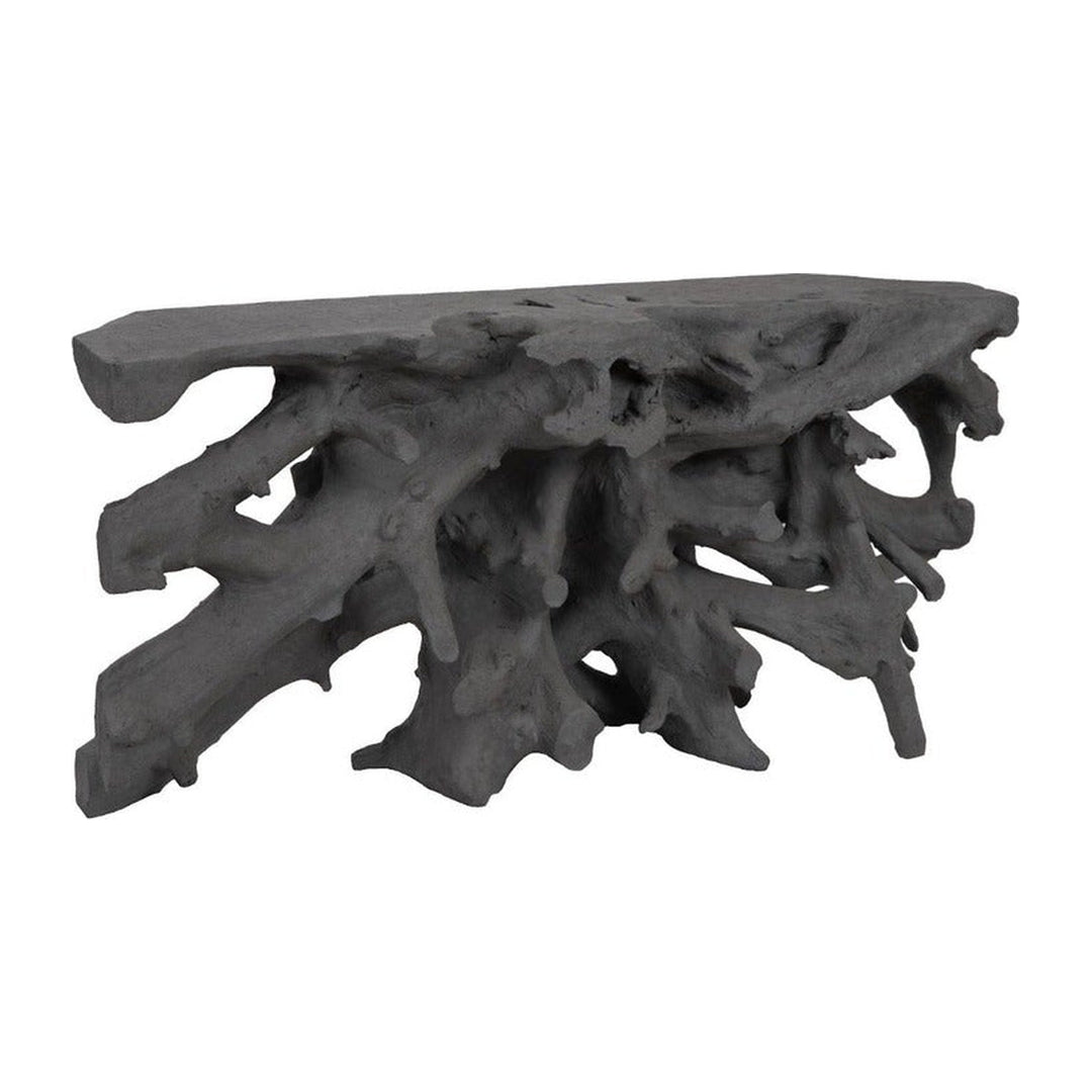 Beau Cast Root Console Table Charcoal Stone Phillips Collection