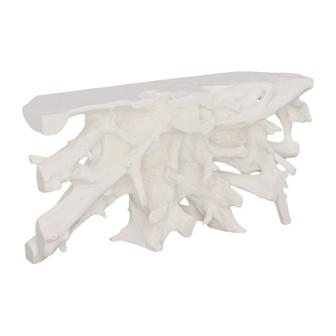 Beau Cast Root Console Table Gel Coat White Phillips Collection