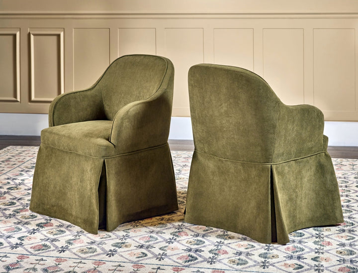Beckett Upholstered Dining Chair in Moss — lifestyle photo