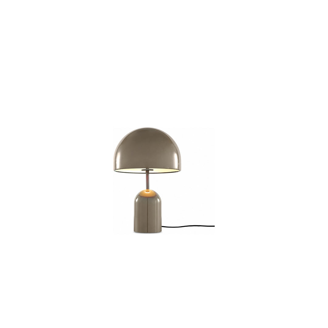 Bell Table Light by Tom Dixon in Taupe High-Gloss Steel on white