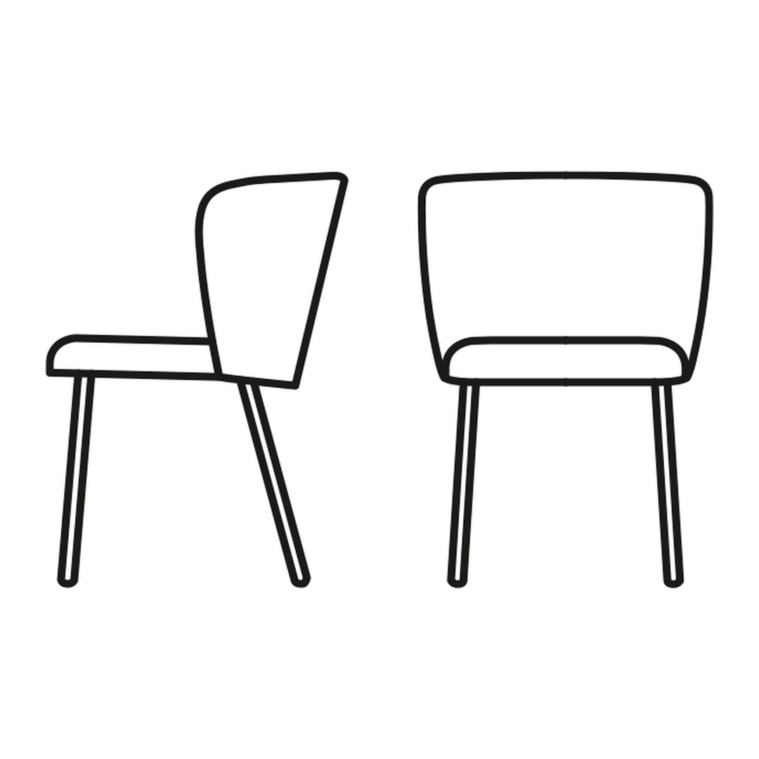 Betty Dining Chair by Connubia line drawing