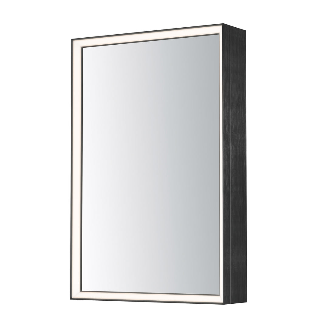 Bevel 24" x 36" Medicine Cabinet LED Mirror-3000K by ET2 Lighting in Brushed Black, front view