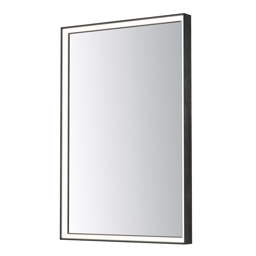 Bevel 30" x 36" LED Mirror by ET2 Lighting in Brushed Black, front view