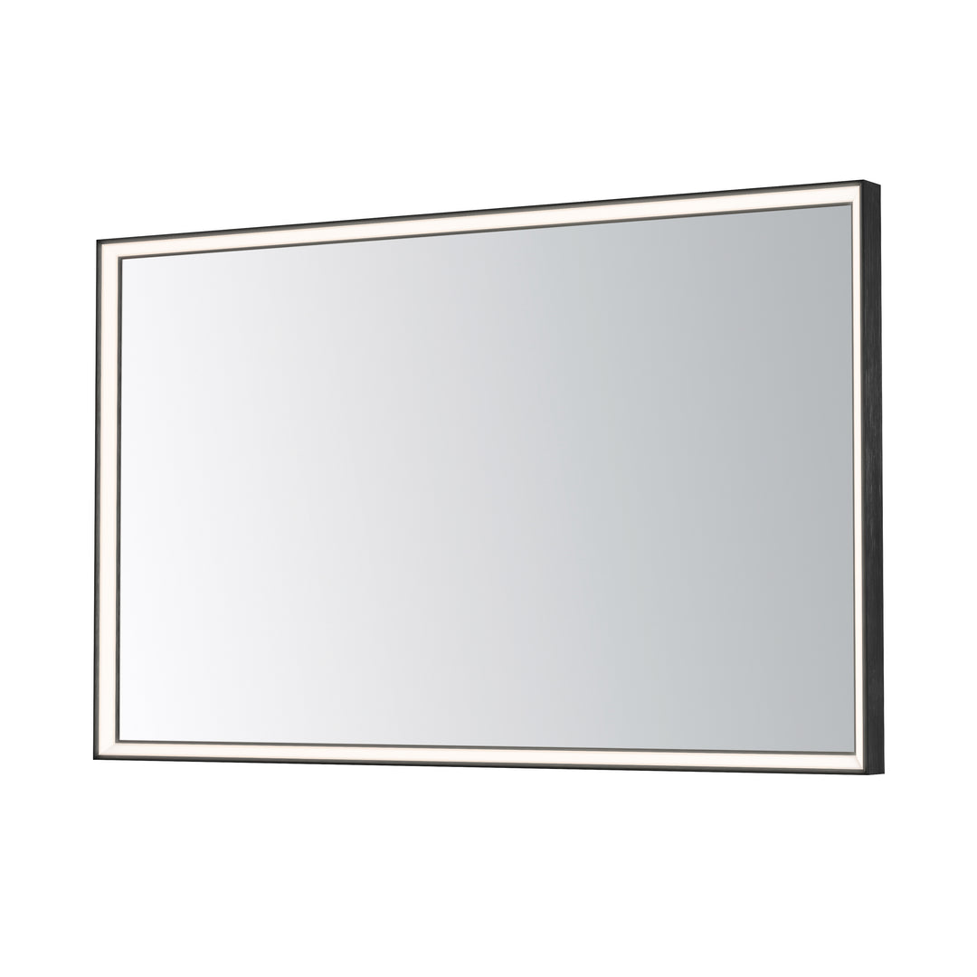 Bevel 48" x 30" LED Mirror by ET2 Lighting in Brushed Black, front view