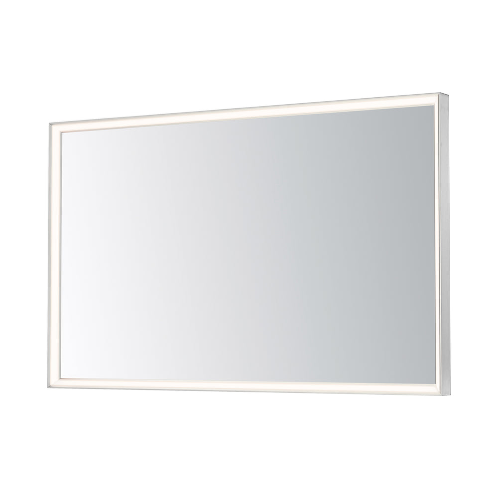 Bevel 48" x 30" LED Mirror by ET2 Lighting in Satin Nickel finish