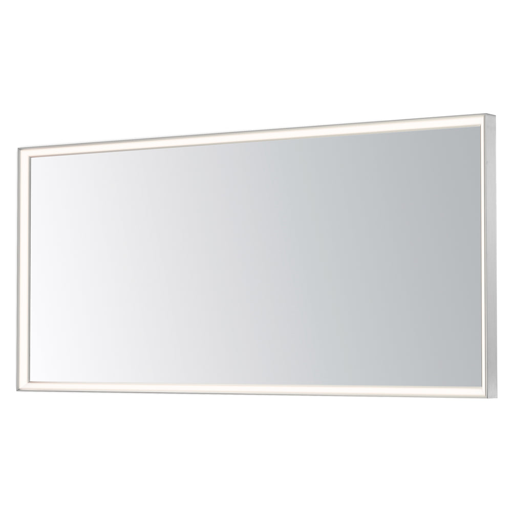 Bevel 60" x 28" LED Mirror by ET2 Lighting in Satin Nickel finish