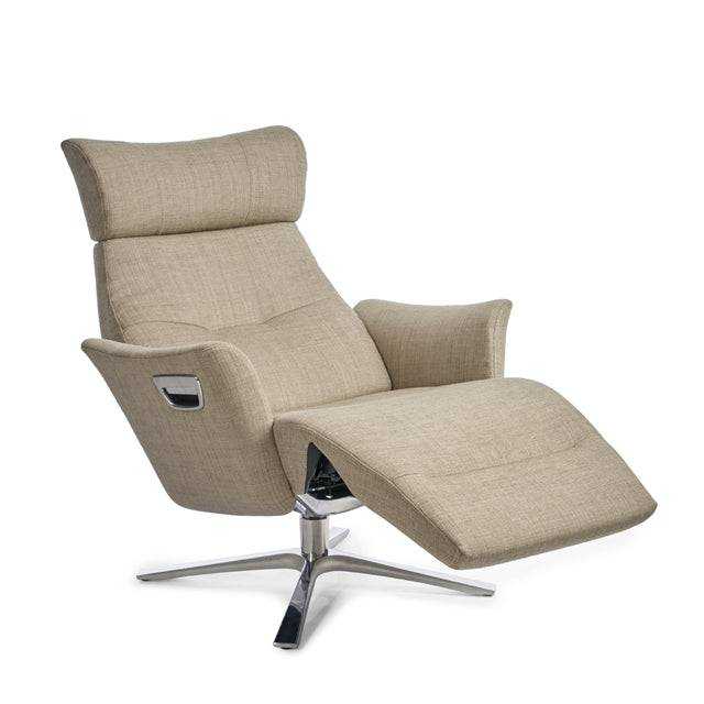 Beyoung Recliner + Attached Footrest by Conform — Trade Source, footrest extended (Group 30 leather look)
