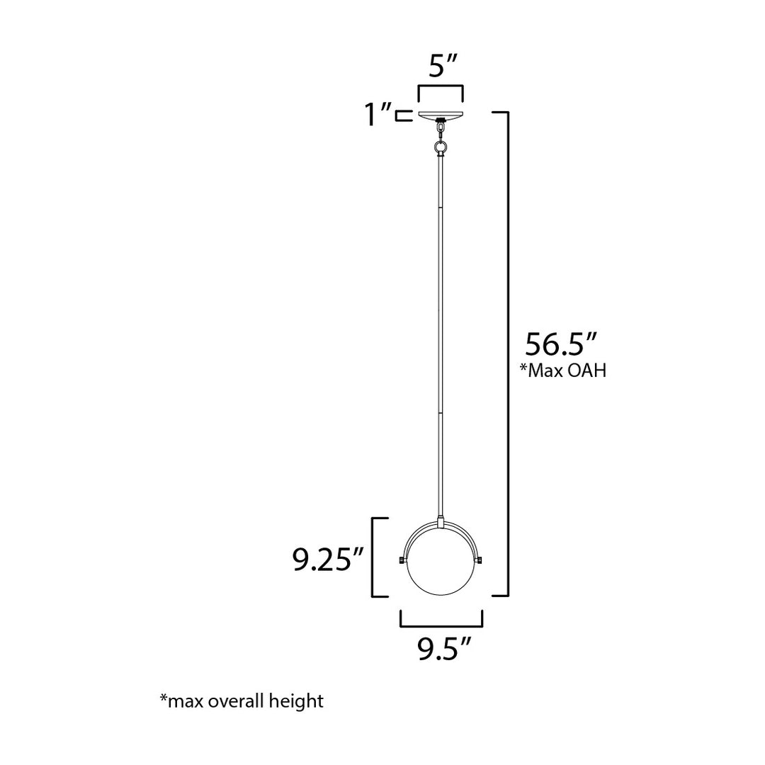 Duke 10 Single Pendant by Studio M Lighting – line drawing