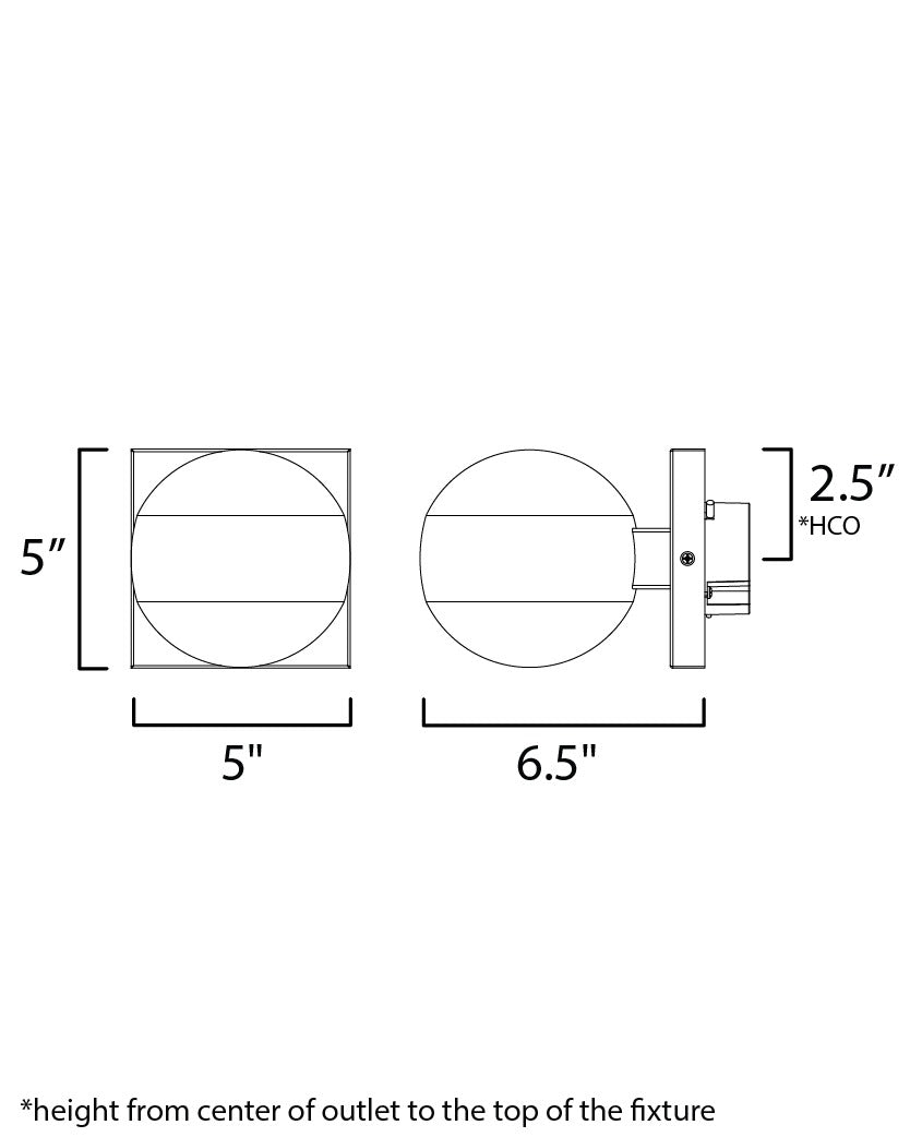Modular Globe 2-Light LED Sconce by Studio M Lighting – line drawing