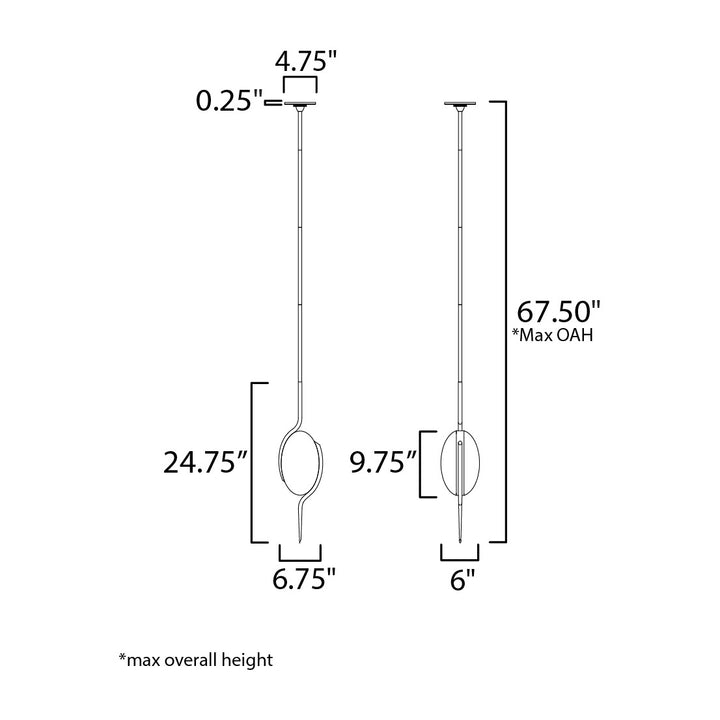 Locket 1-Light LED Pendant by Studio M Lighting – line drawing