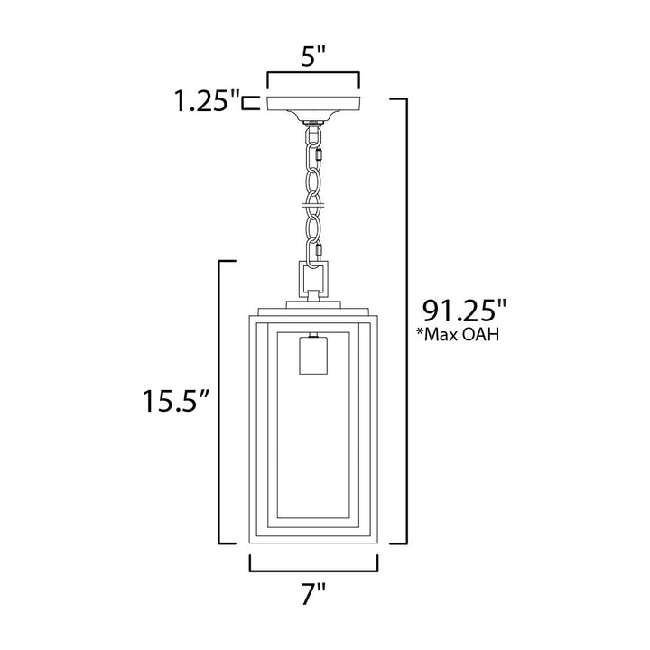 Cabana 1-Light Outdoor Hanging Pendant by Studio M Lighting – line drawing