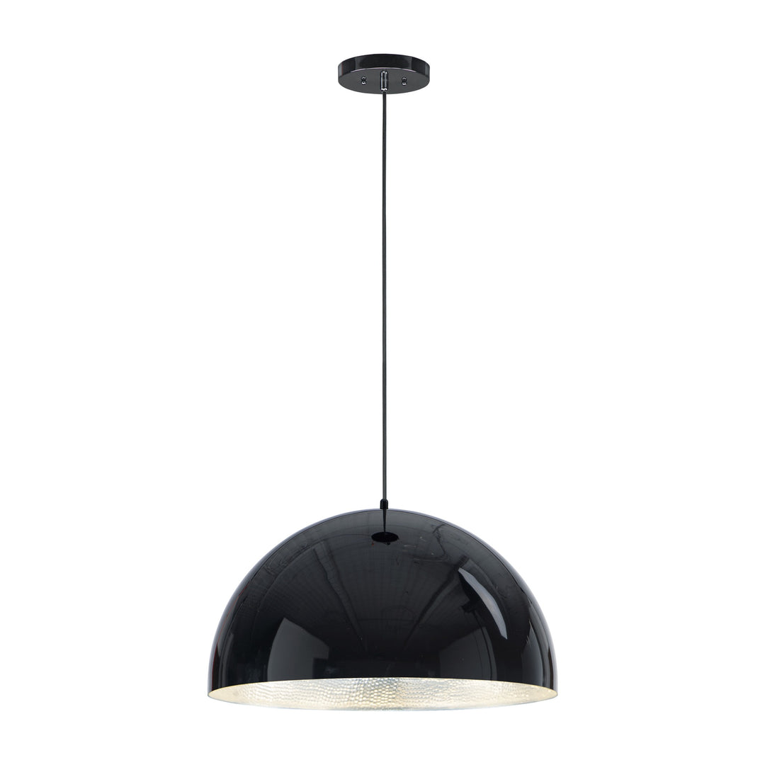 Hemisphere LED 24 Pendant by Studio M Lighting in Gloss Black / Aluminum