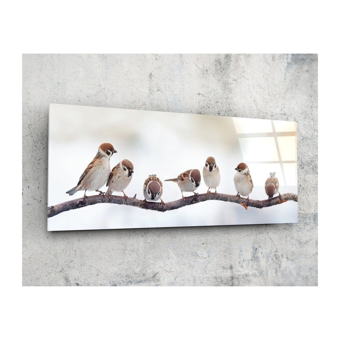 Birds Glass Wall Art (36"x14") Insigne
