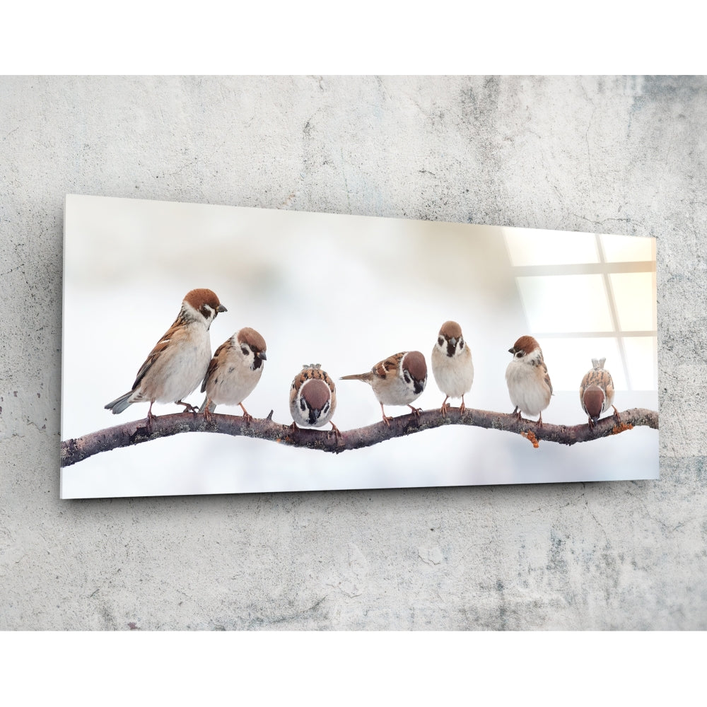 Birds Glass Wall Art (36"x14").