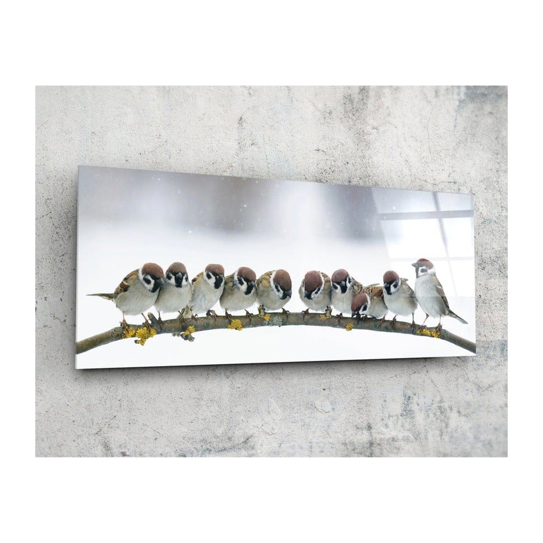Birds Glass Wall Art (36"x14") Insigne