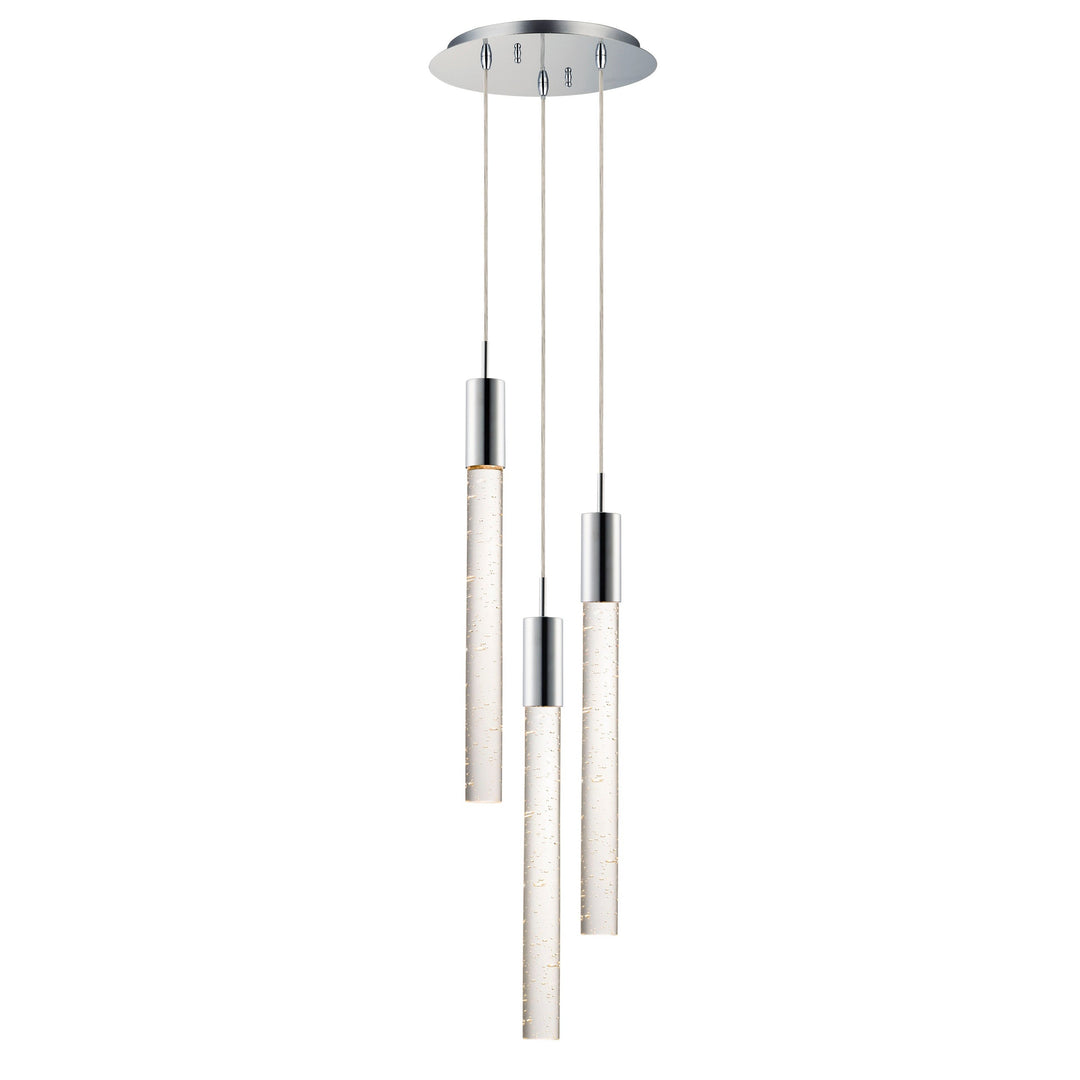 Big Fizz 3-Light LED Pendant by ET2 Lighting in Polished Chrome, front view