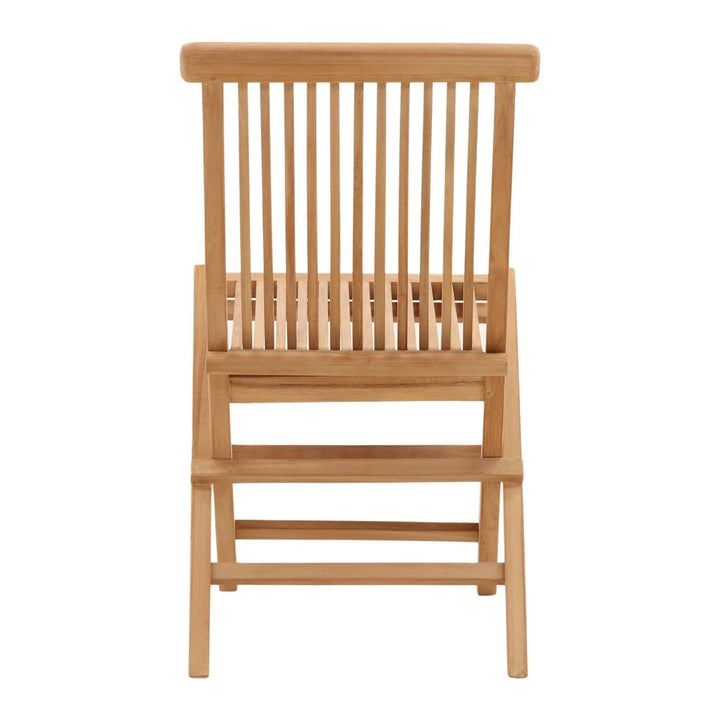 Ashren Folding Teak Outdoor Chair, back view