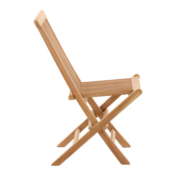 Ashren Folding Teak Outdoor Chair, profile view