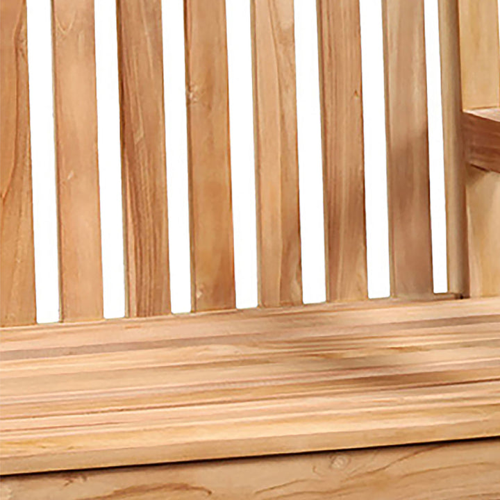 Weston Outdoor Teak Bench, detail 1 view