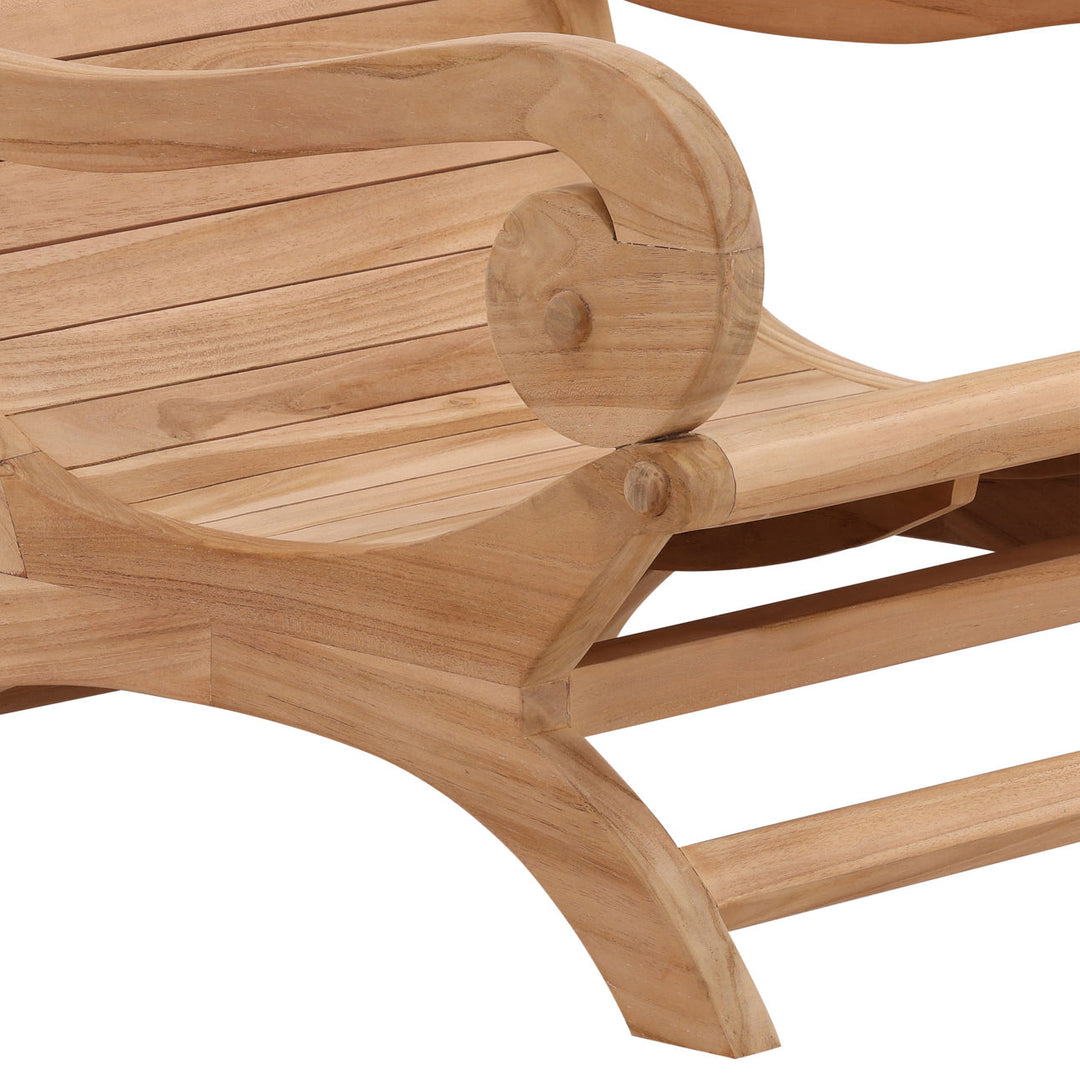 Tomren Teak Outdoor Lounge Chair, detail 1 view