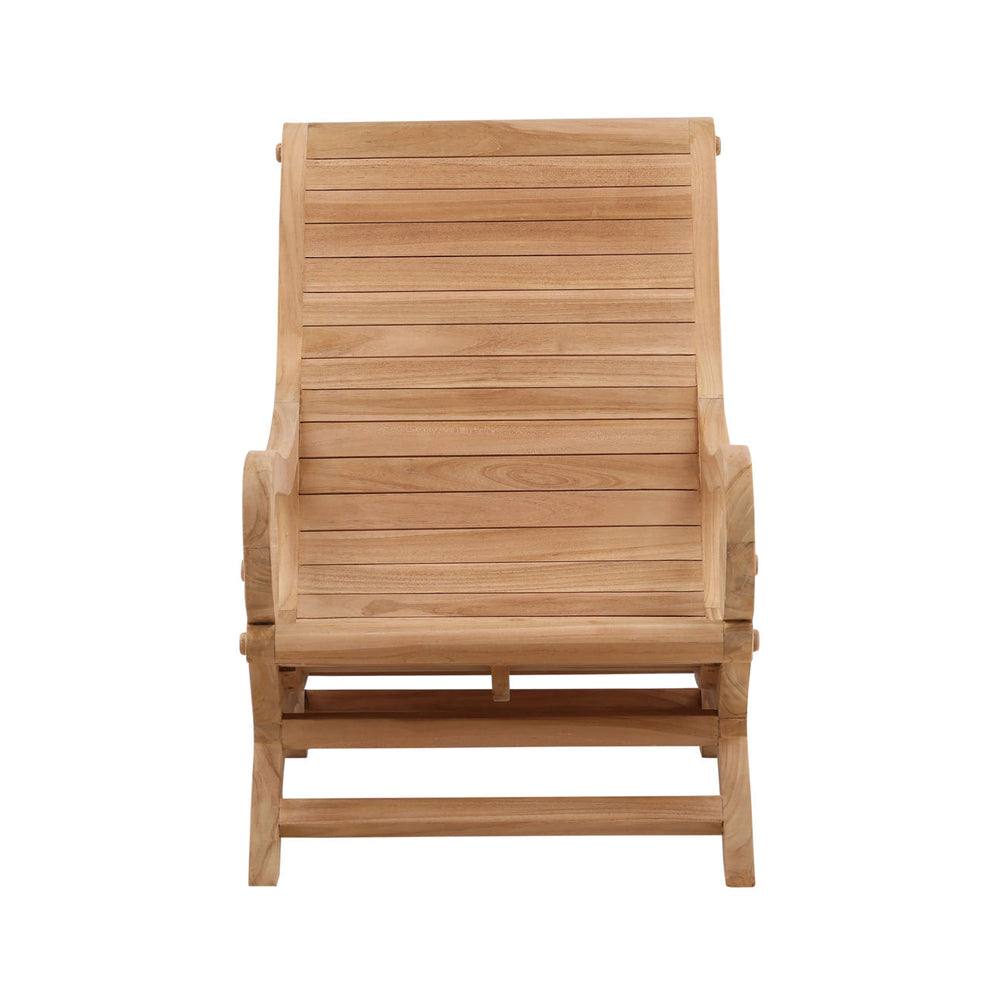 Tomren Teak Outdoor Lounge Chair, front view