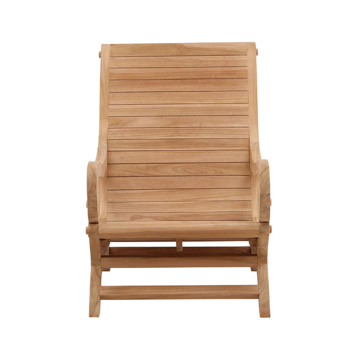 Tomren Teak Outdoor Lounge Chair, front view
