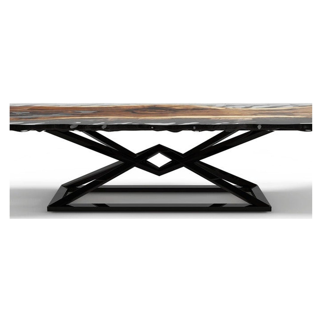 Black Abruzzo Walnut Wood Wavy Dining Table Arditi Collection