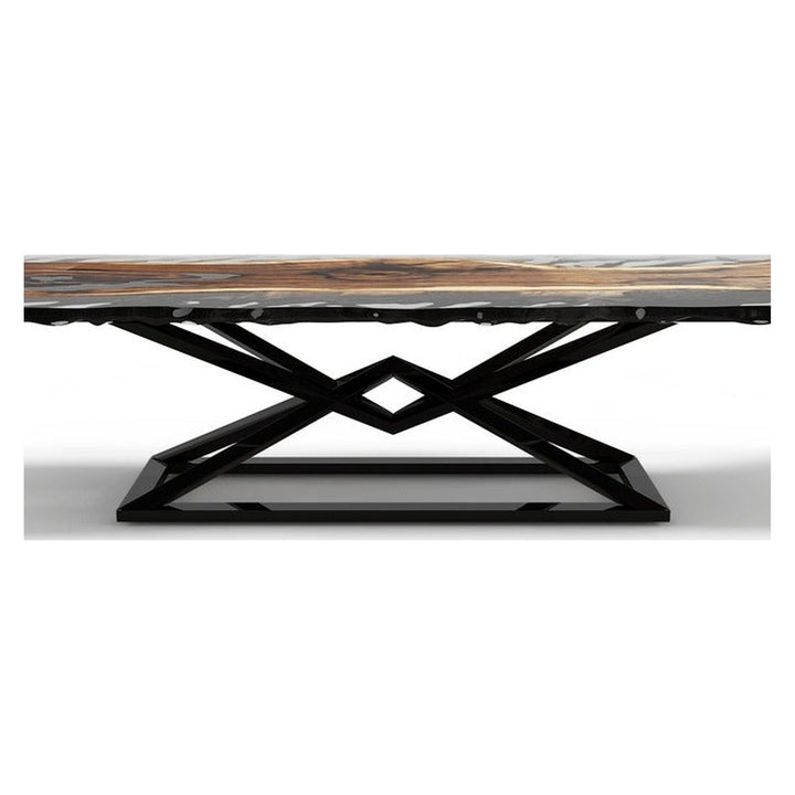 Black Abruzzo Walnut Wood Wavy Dining Table Arditi Collection