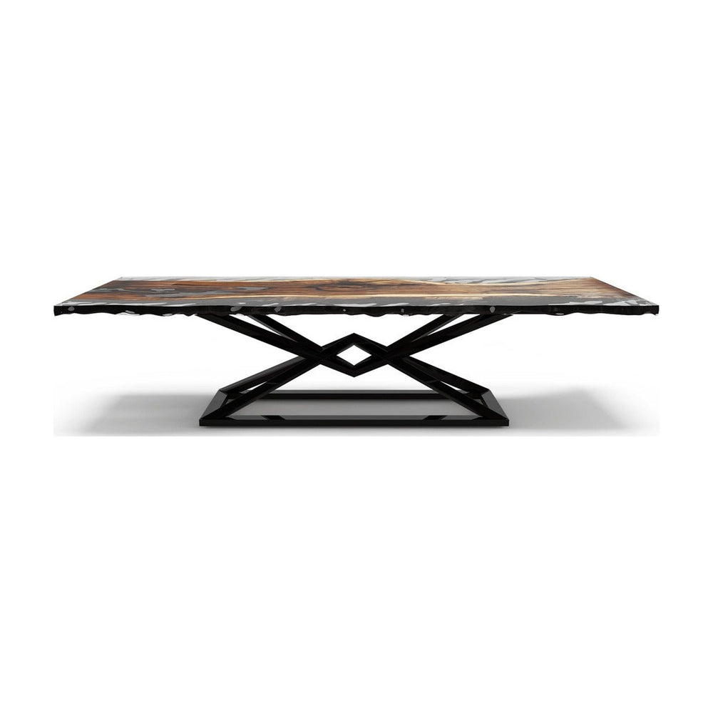 Black Abruzzo Walnut Wood Wavy Dining Table Arditi Collection