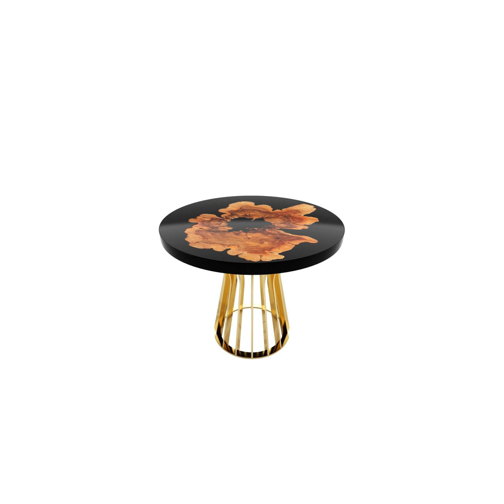 Black Amiata Olive Wood Round Dining Table Arditi Collection