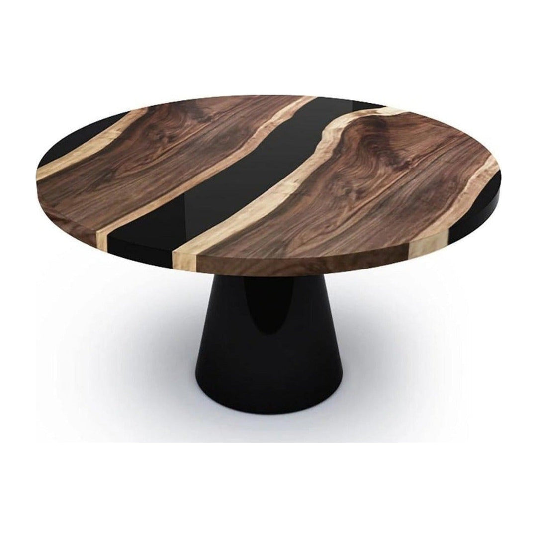 Black Asolo Walnut Round Table Arditi Collection