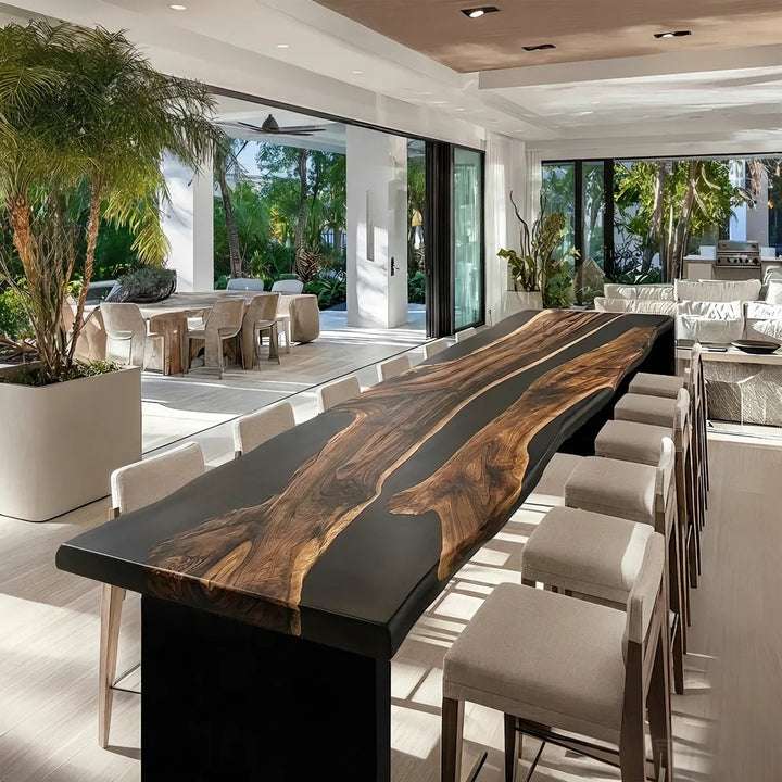 Black Walnut Live Edge River Dining Table by Thomas Dawn